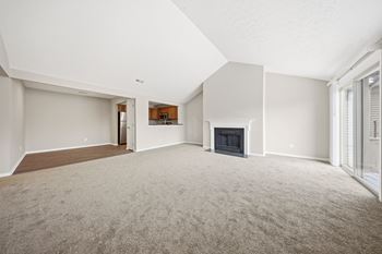Vaulted ceilings in select units